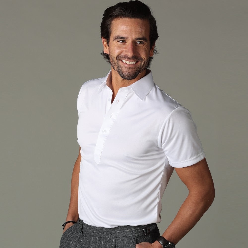 Collars & Co. White Semi-Spread Collar Polo in Size‎ small business casual golf